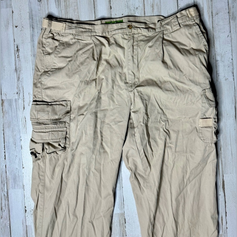 Orvis Pants 42 Men Beige Cargo Zip Front Adjustable Waist Straight Pockets - Picture 3 of 11